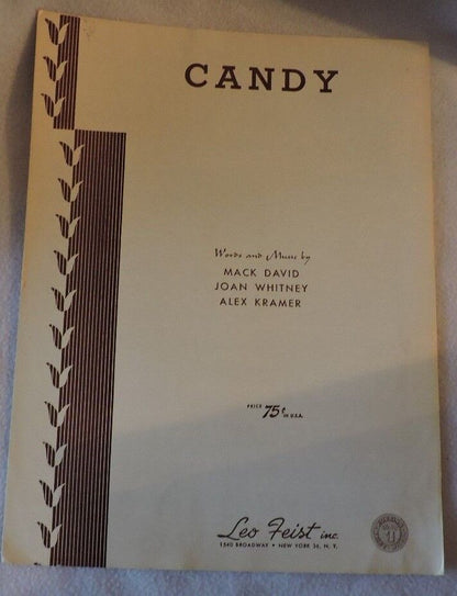 Candy Sheet Music for Voice and Piano Published 1944