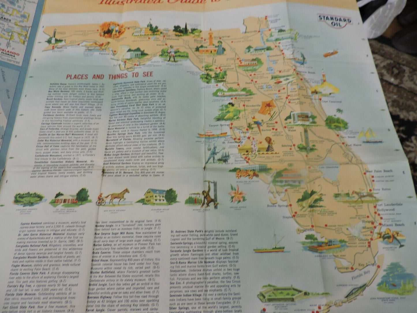 Florida State Road Map Standard Oil Company no date