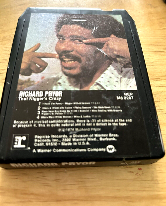 VINTAGE 8 TRACK TAPE: RICHARD PRYOR : THAT ----- CRAZY"  1974