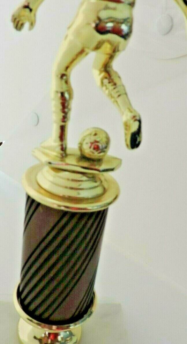 SOCCER TROPHY-9.5 INCHES TALL,3X4 WHITE MARBLE  BASE