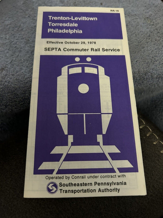 TIMETABLE: TRENTON-LEVITTOWN TORRESDALE PHILADELPHIA SEPTA COMMUTER 1978