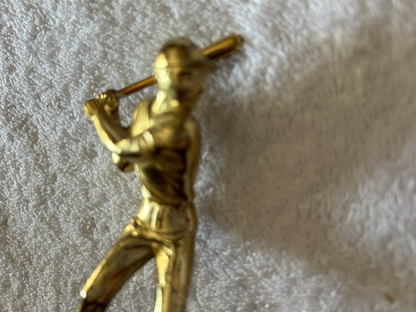 TROPHY: BATTER --METAL--WOOD BASE-- 5.5X 4X4 INCHES