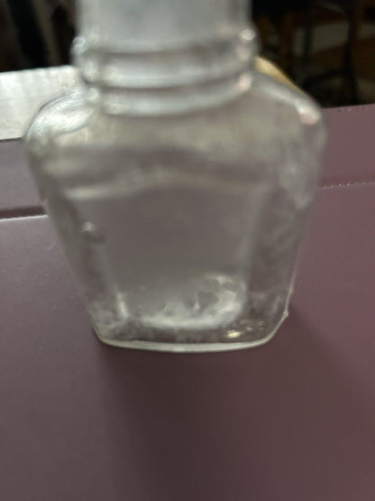 Vintage TEABERRY FOR THE TEETH AND BREATH GLASS BOTTLE 3.25X2.X1 INCHES