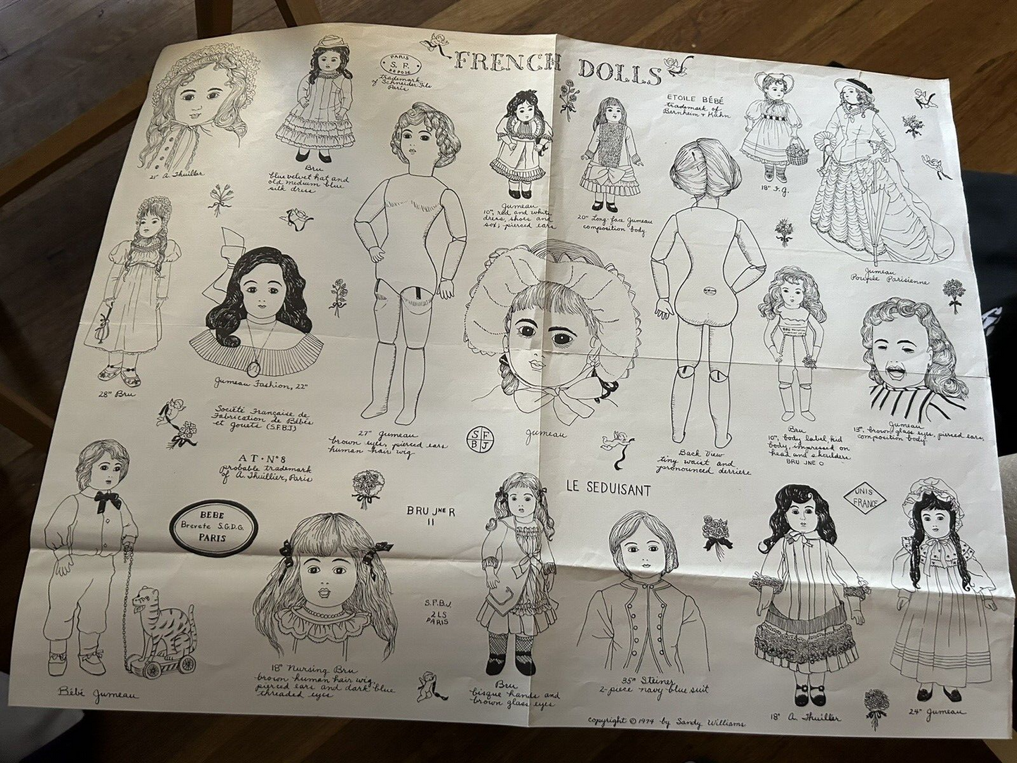 FRENCH DOLLS  1979 BY SANDY WILLIAMS--SCHNEIDER FILA PARIS