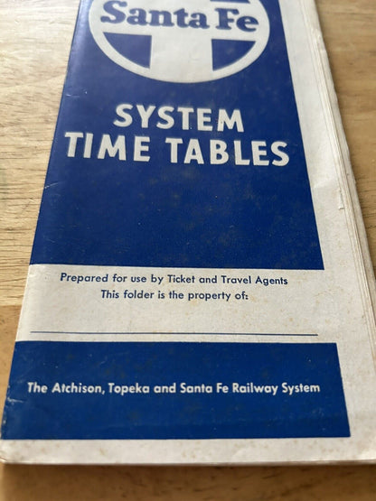 SANTA FE SYSTEM TIMETABLES TICKET AGENT EDITION JUNE-SEPTEMBER 1951