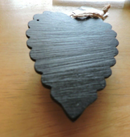 WOOD HEART SHAPE ORNAMENT WITH TURQUOISE HEART SHAPE STONE 4X3 INCHES  2014