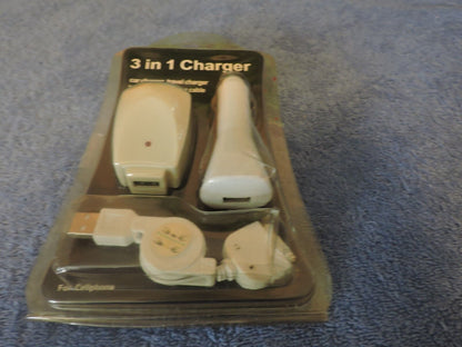 3-in-1 Phone Charger Pack (Car/Travel/Data)