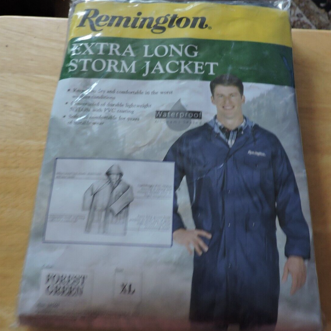 REMINGTON EXTRA LONG STORM JACKET--XL--FOREST GREEN--NEW IN PACKAGE