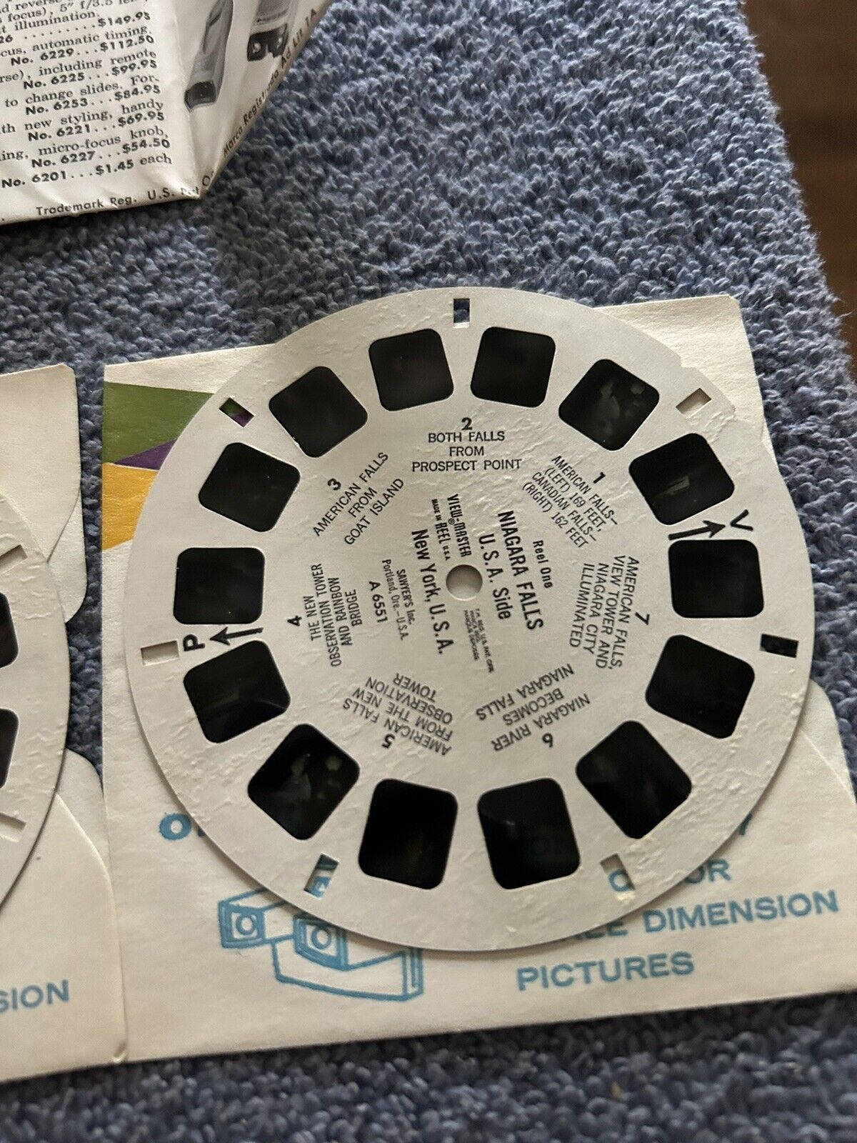 VIEW MASTER 3D REELS: NIGARA FALLS (USA )-21 PICTURES--3 REELS--OPENED PACKAGE