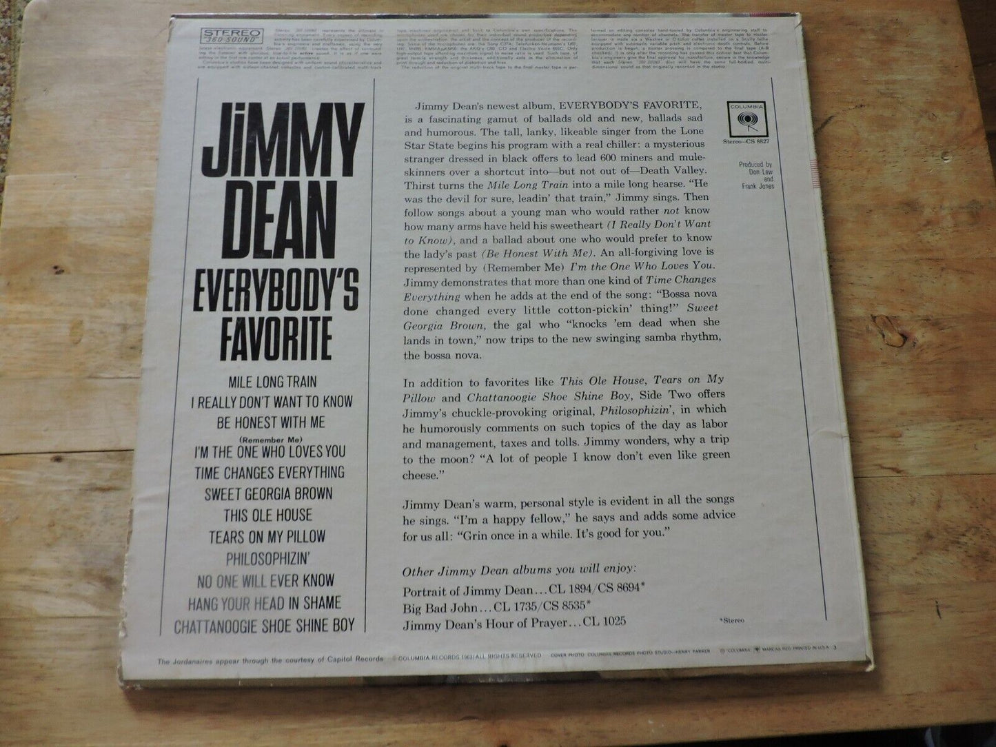 Jimmy Dean Everybody's Favorite Vinyl Album