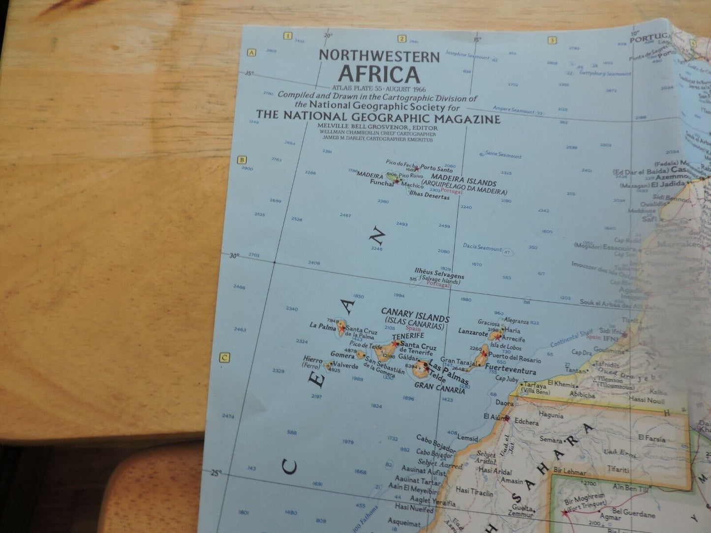 NATIONAL GEORGRAPHIC MAP OF NORTHWESTERN  AFRICA 1966