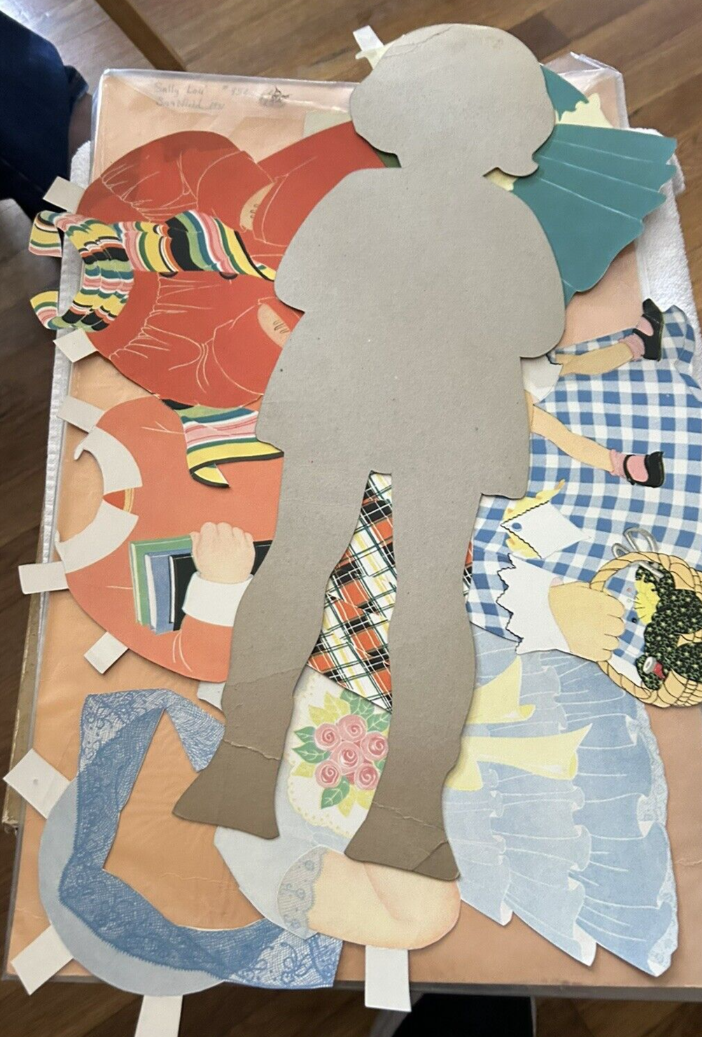 SALLY LOU FEMALE PAPER DOLL --19 INCHES TALL--1931--SAALFIELD