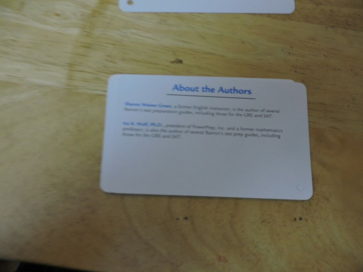 BARRON'S  NEW GRE 2ND EDITION  FLASH CARDS 2011 (GRADUATE RECRUITING EXAM)