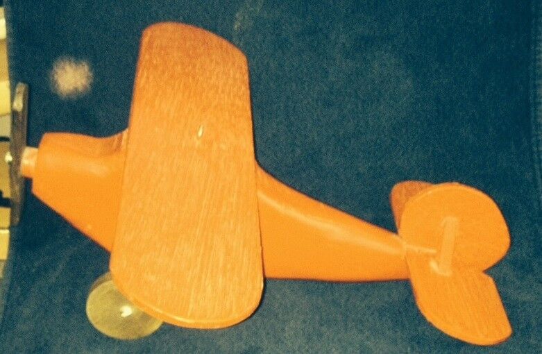 Folk Art/Man Cave: Hand Made Wooden Airplane- with hanging hook