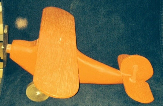 Folk Art/Man Cave: Hand Made Wooden Airplane- with hanging hook