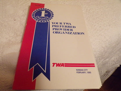 Vintage 1990 TWA Health Benefits Information Booklets