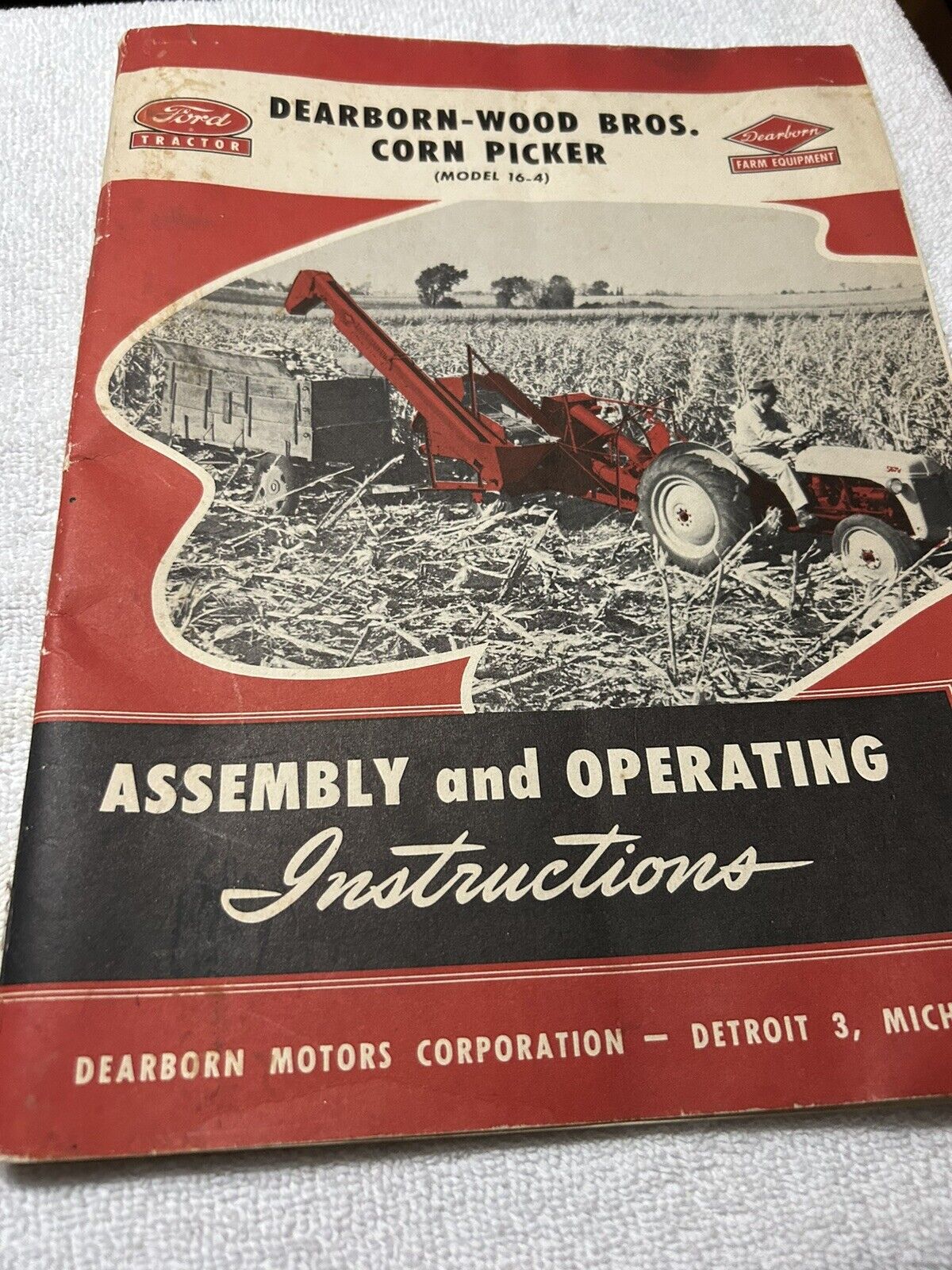 VTG Original 1948 Dearborn-Wood Bros. Corn Picker model 16-4 Instructions
