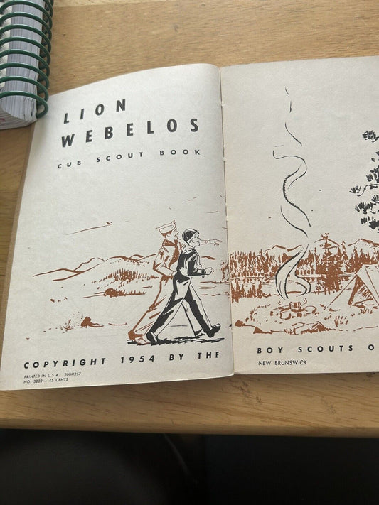 LION-WEBLOS CUB SCOUT BOOK 1954 (previously owned and used)