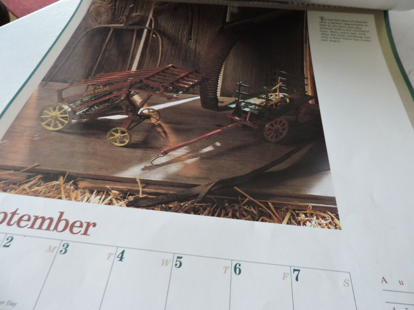 1991 John Deere Calendar, Barton County Implement Co.  Lamar, MO