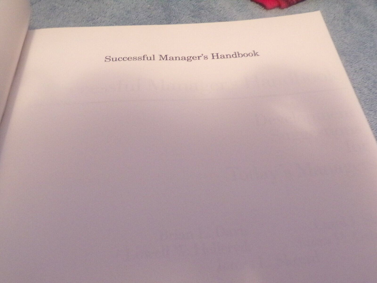 Successful Manager's Handbook: Development Suggestions for Today's Managers