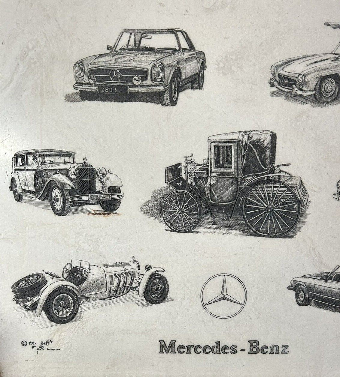 Artist Al Kennedy: Marble Mercedes-Benz Tile (20" X 16")
