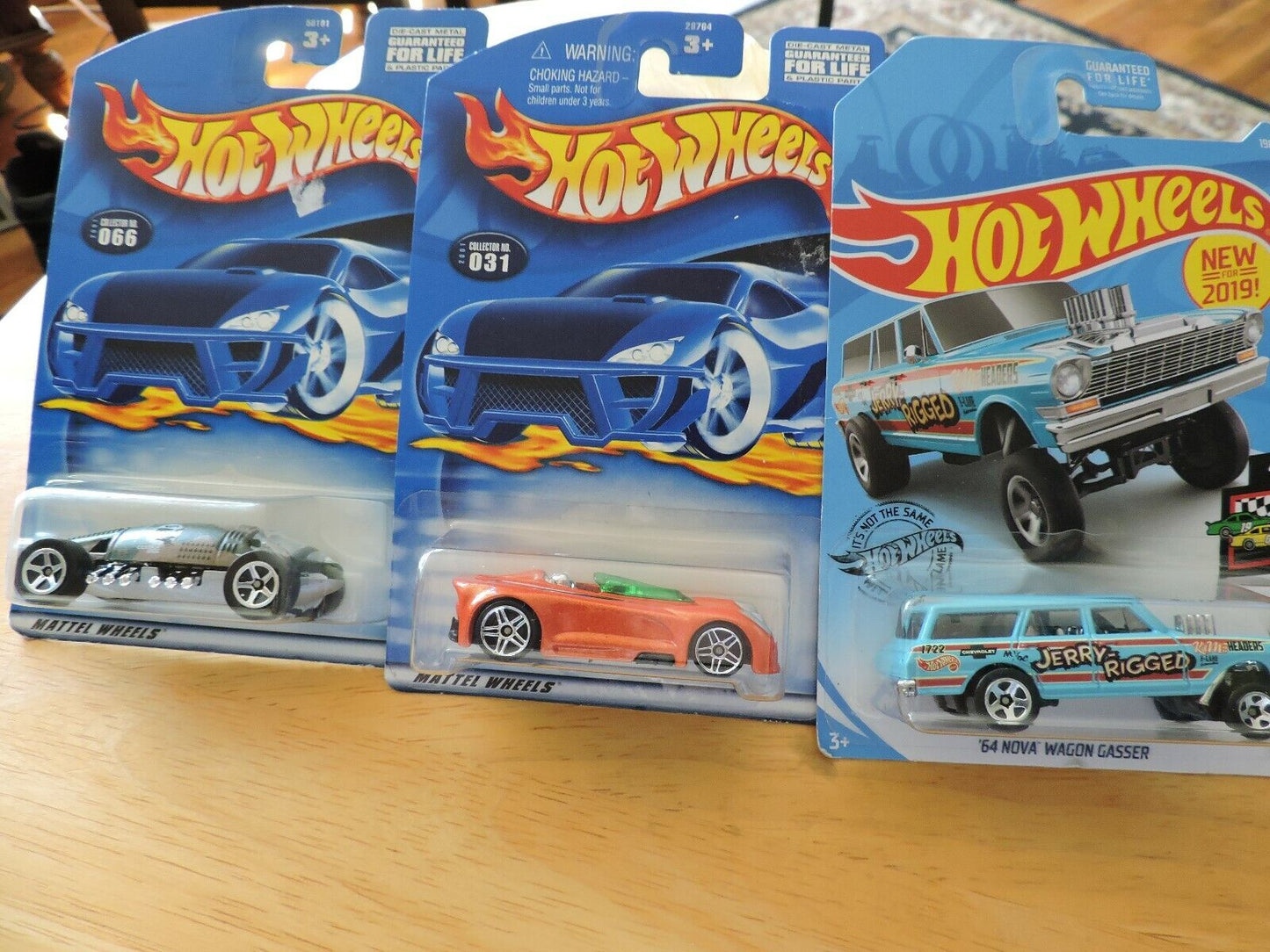 HOT WHEELS--SET OF 3--# 031, 066,  & 2019 '64 NOVA WAGON GASSER