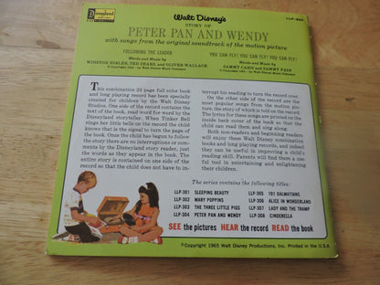 WALT DISNEY'S PETER PAN & WENDY: RECORD AND BOOK 1965