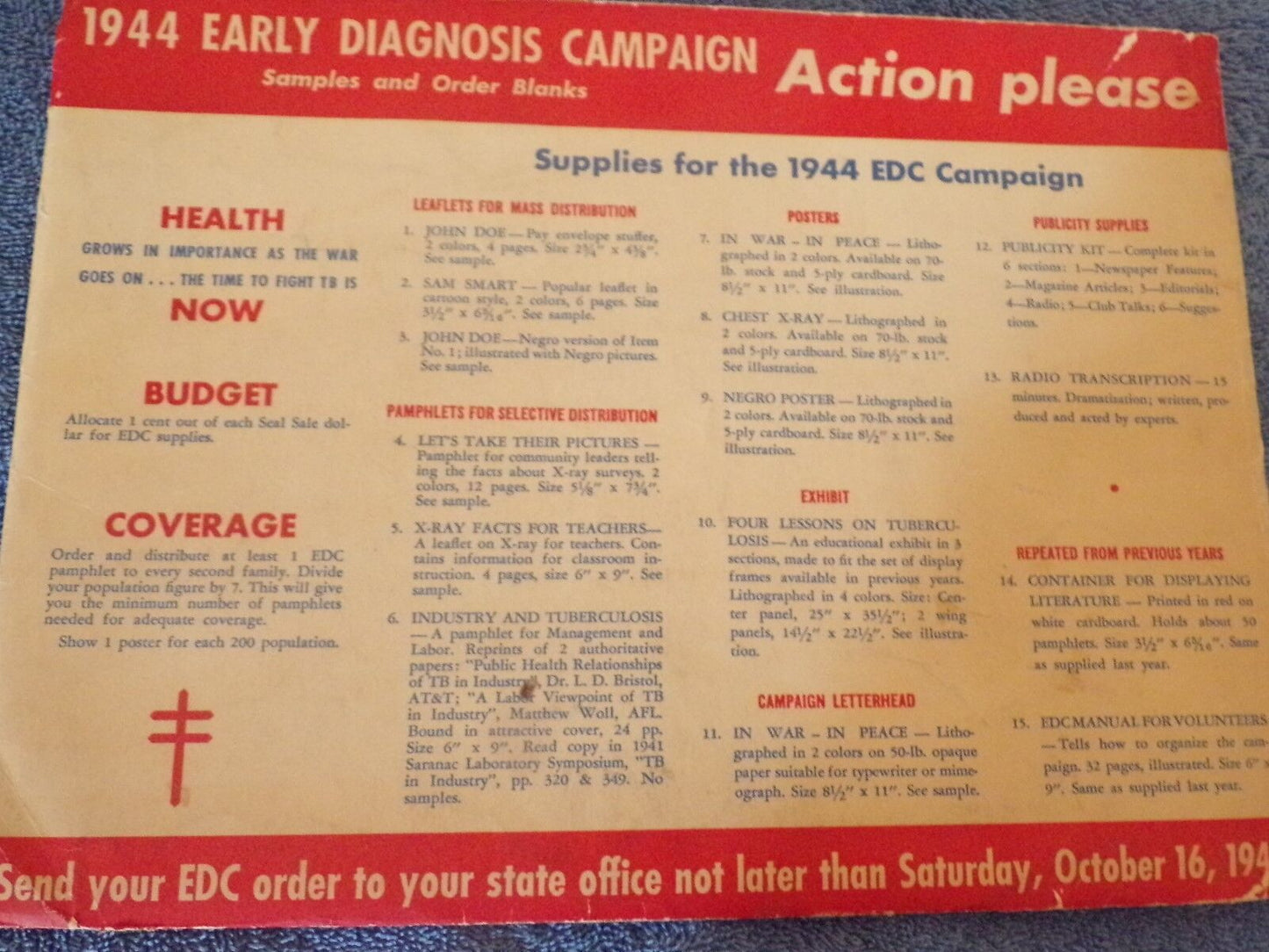 Early Diagnosis Campaign For the 1944 EDC Campaign Envelope
