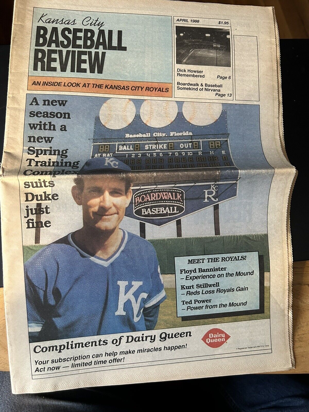 Kansas City Baseball Review Newspaper, April 1988