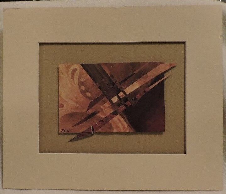 Artist Patricia Woodworth: Abstract Art Piece, Signed and Matted