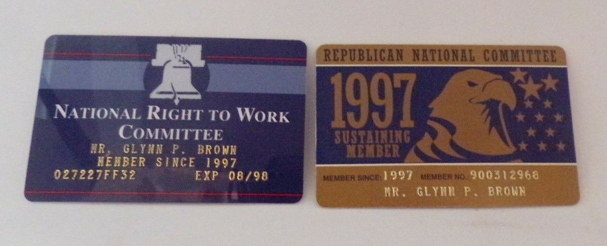Set of Republican Party Membership Cards