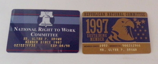 Set of Republican Party Membership Cards
