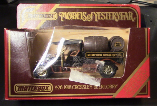 Matchbook Models of Yesterday 1918 Crossley Beer Lorry (Y26)