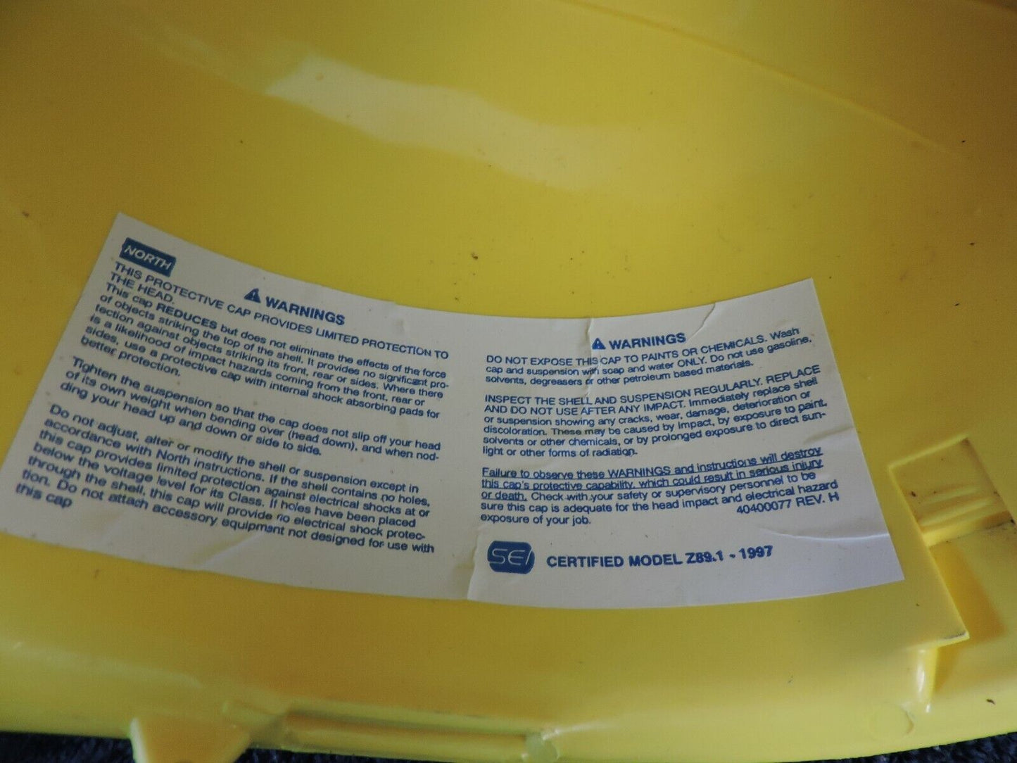 HARD HAT  (YELLOW) No Liner