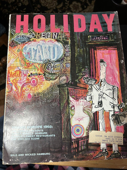 Holiday Magazine: TRAVEL EUROPE 1968, WILD AND WICKED HAMBURG JANUARY 1968