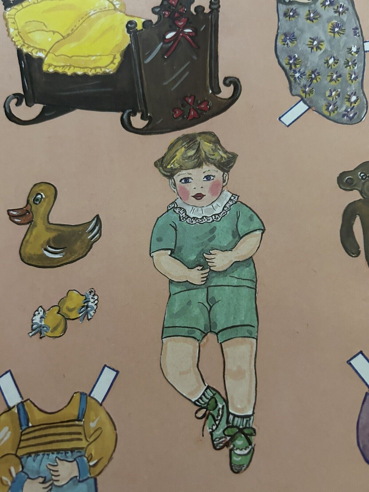 PAPER DOLL: PESTALOZZI GERMANY 1986 YOUNG FEMALE AND TODDLER MALE