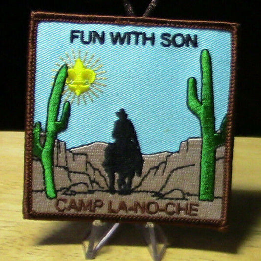 BSA: Camp LA-NO-CHE  Fun with Son Button Patch-Square