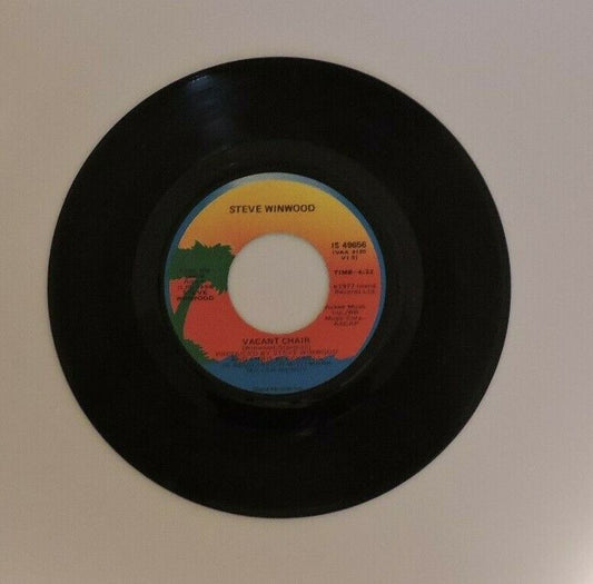 Steve Winwood: "While You See A Chance & Vacant Chair" 45 RPM 6" Vinyl Record