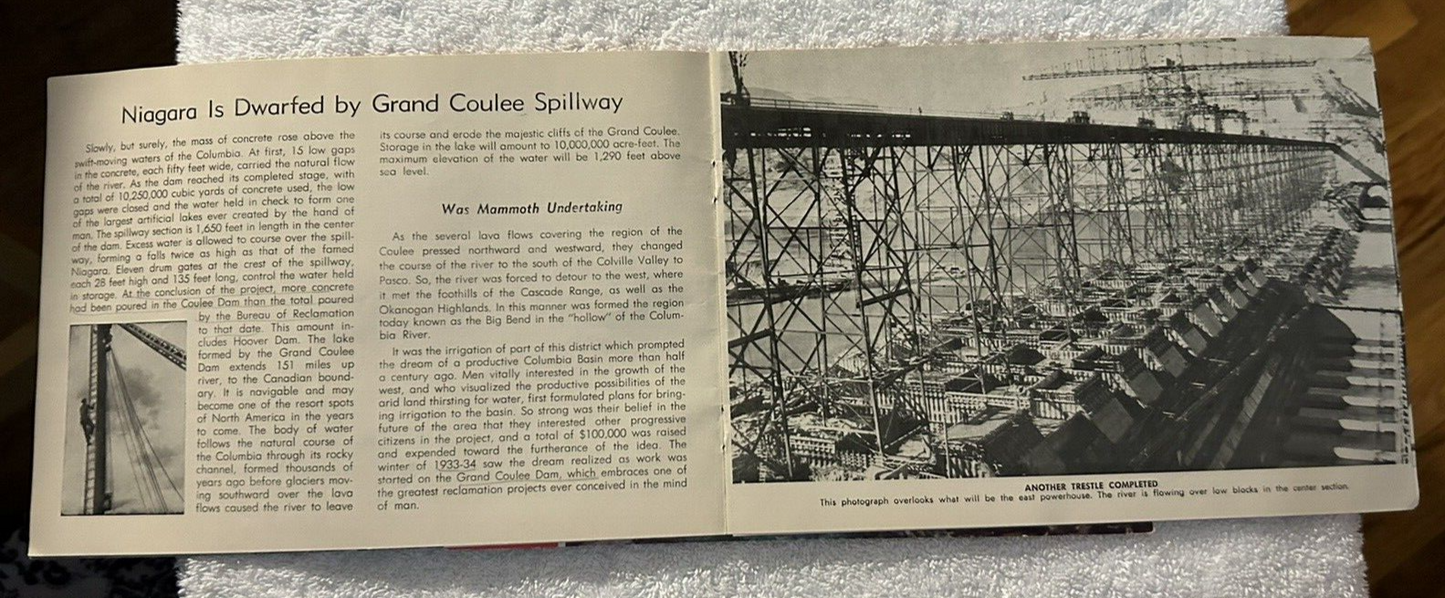 GRAND COULEE DAM SOUVENIR BOOKLET 1947  STATE OF WASHINGTON
