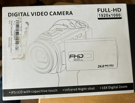 Digital Video Camera, Full-HD 1920 X 1080 (16X Digital Zoom)