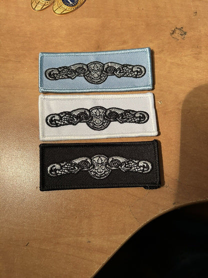 BSA: Sea Scouts "S.E.A.L. TRAINED" White/Black/Blue Uniform Patch Set (New)