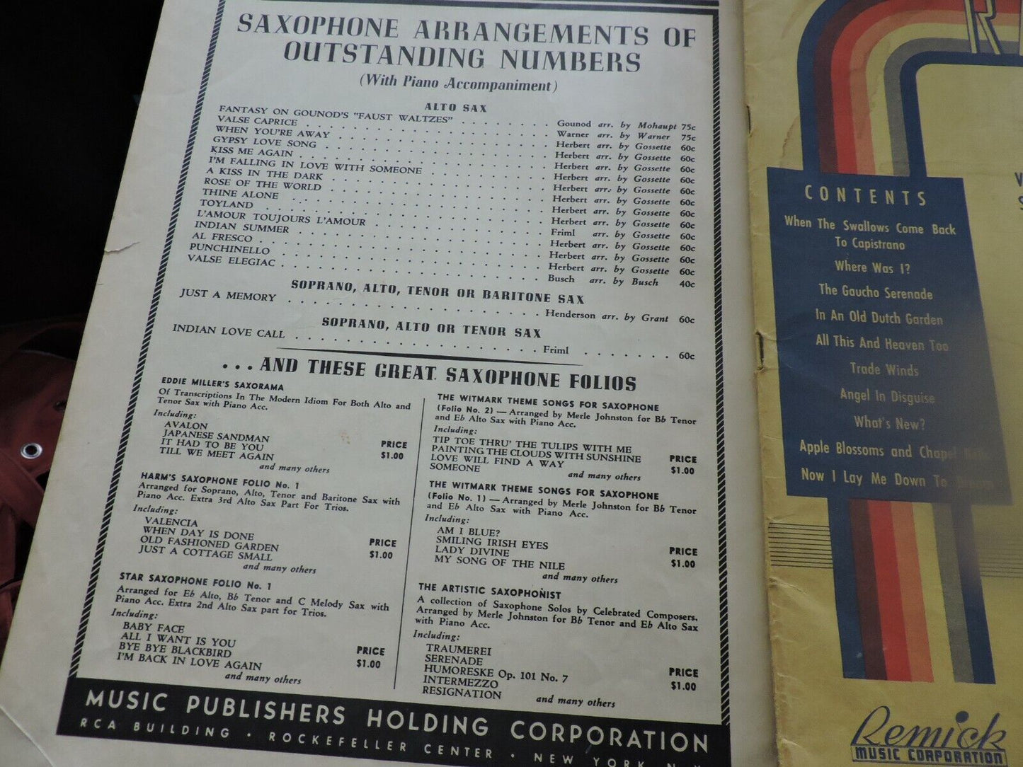 LOT OF 3 RAINBOW AN ALBUM OF COLORFUL SOLOS 1939/1940