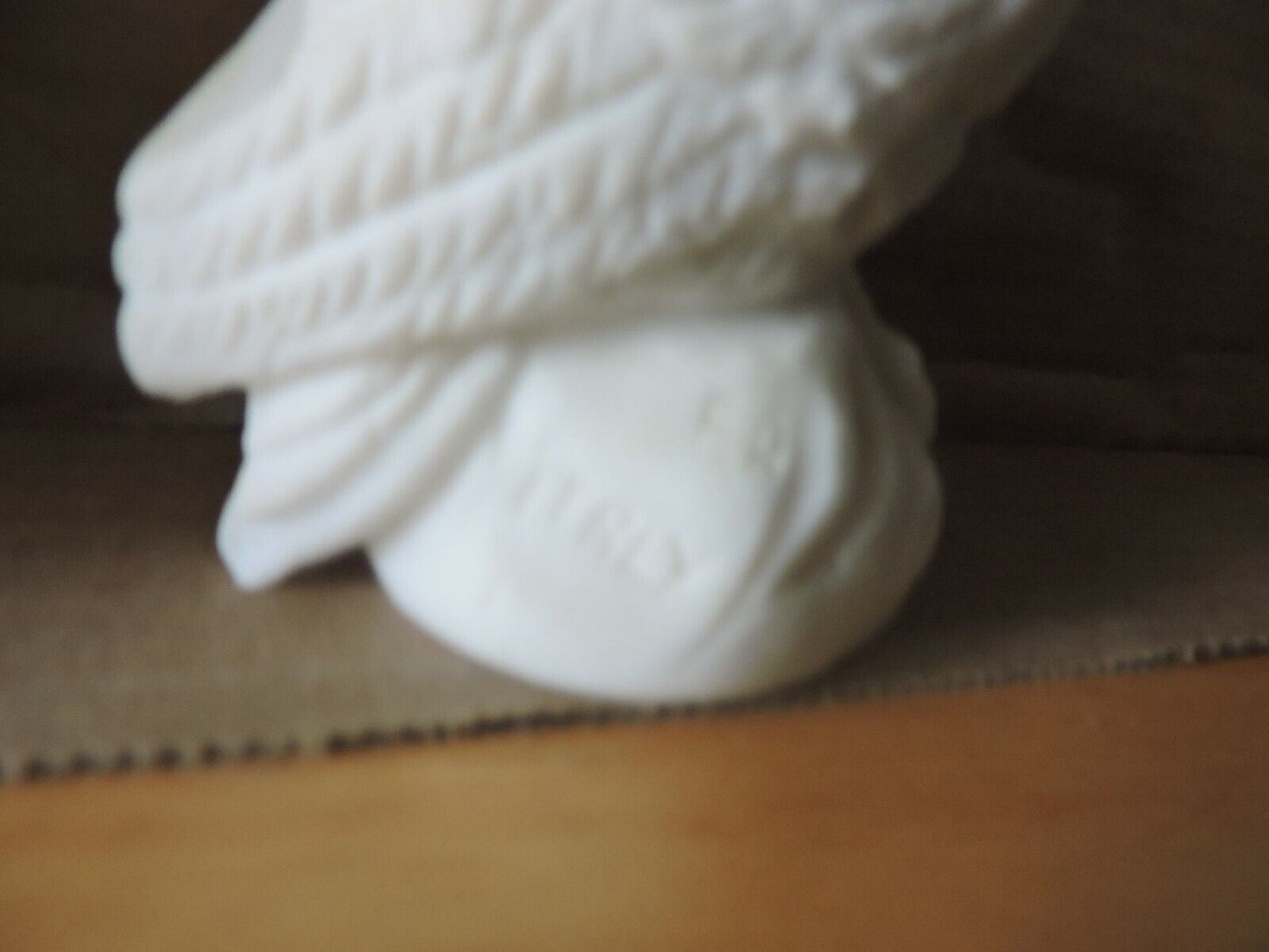 ALABASTER HORNED OWL MADE IN ITALY  5 INCHES TALL