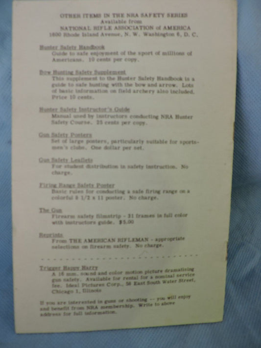 VINTAGE NRA FIREARMS SAFETY A PRESENTATION OUTLINE BOOKLET