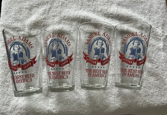 SAMUAL ADAMS BOSTON LAGER GLASSES--SET OF 4