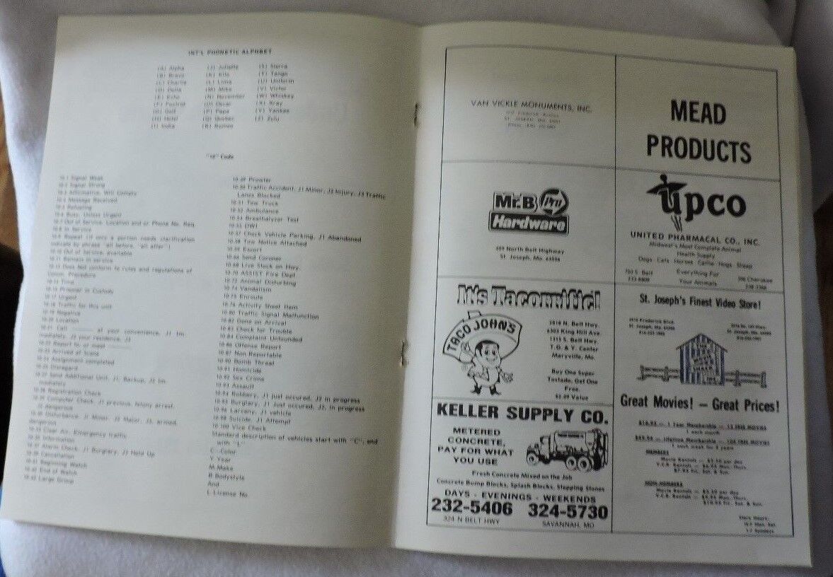 The St. Joseph Police Reserve Unit Country Music Show Playbill-December 1986