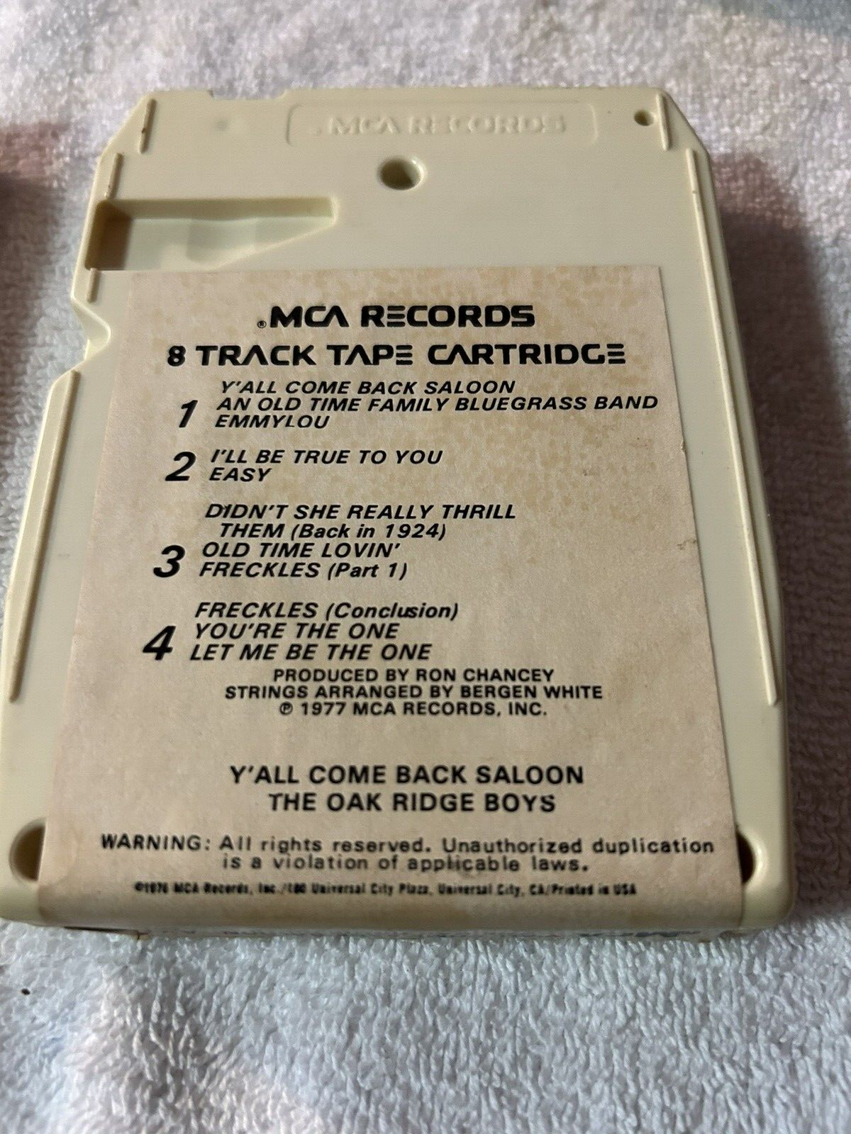 8 TRACK TAPE:  THE OAKRIDGE BOYS  Y'ALL COME BACK SALOON0