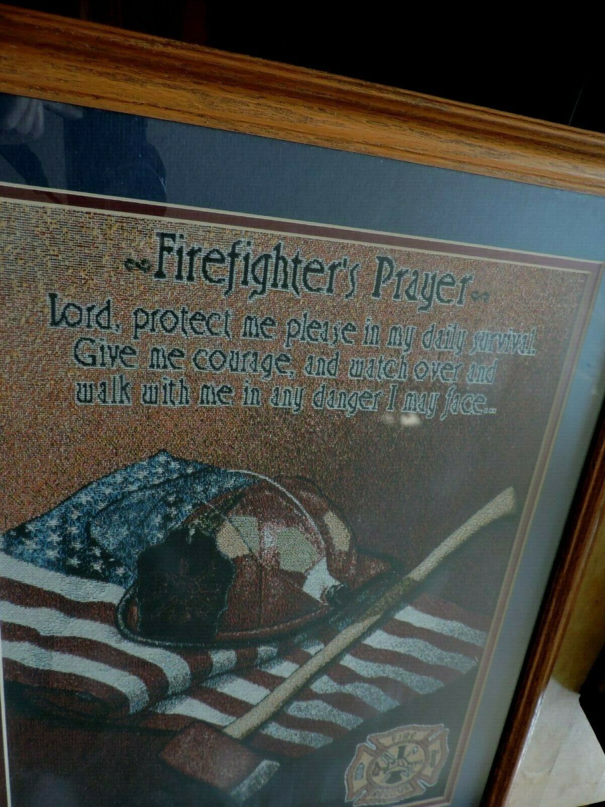 FIREFIGHTER'S PRAYER FRAMED ARTWORK  22X18 INCHES