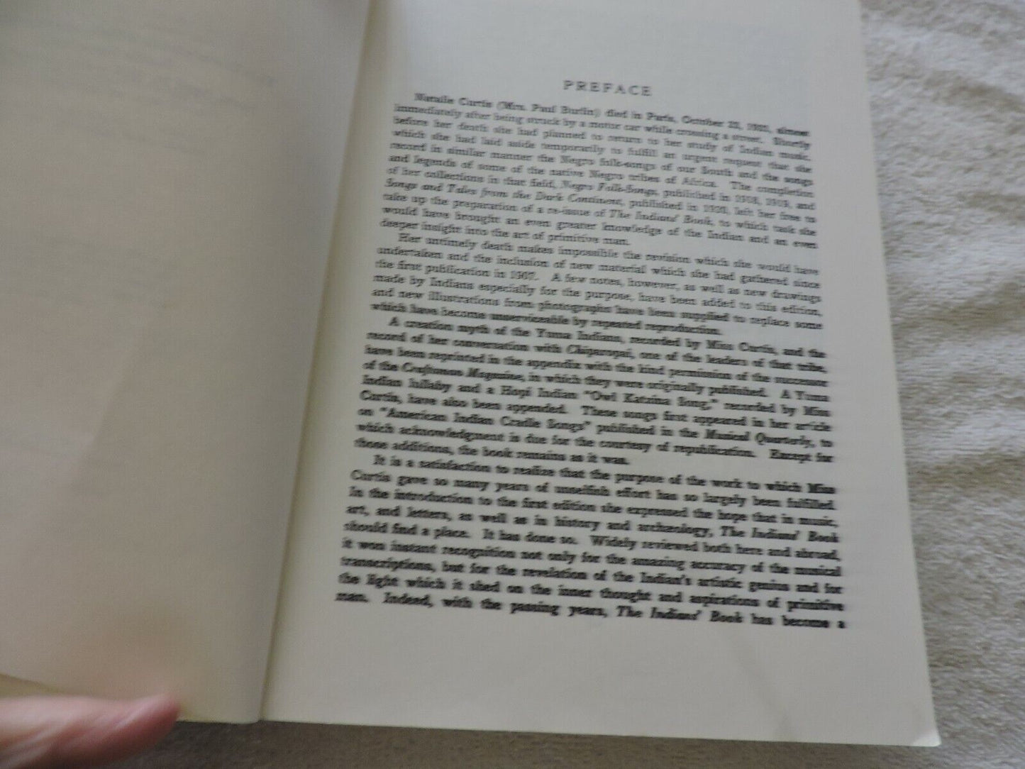 THE INDIANS' BOOK SONGS AND LEGENDS OF THE AMERICAN INDIANS-NATALIE CURTIS 1950