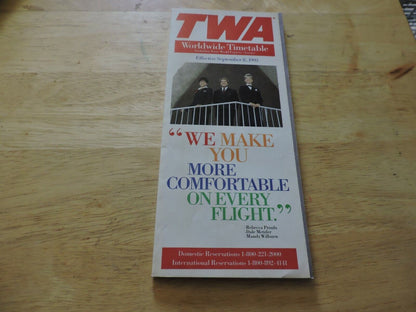 TWA Worldwide Timetable Effective  SEPTEMBER 8, 1993